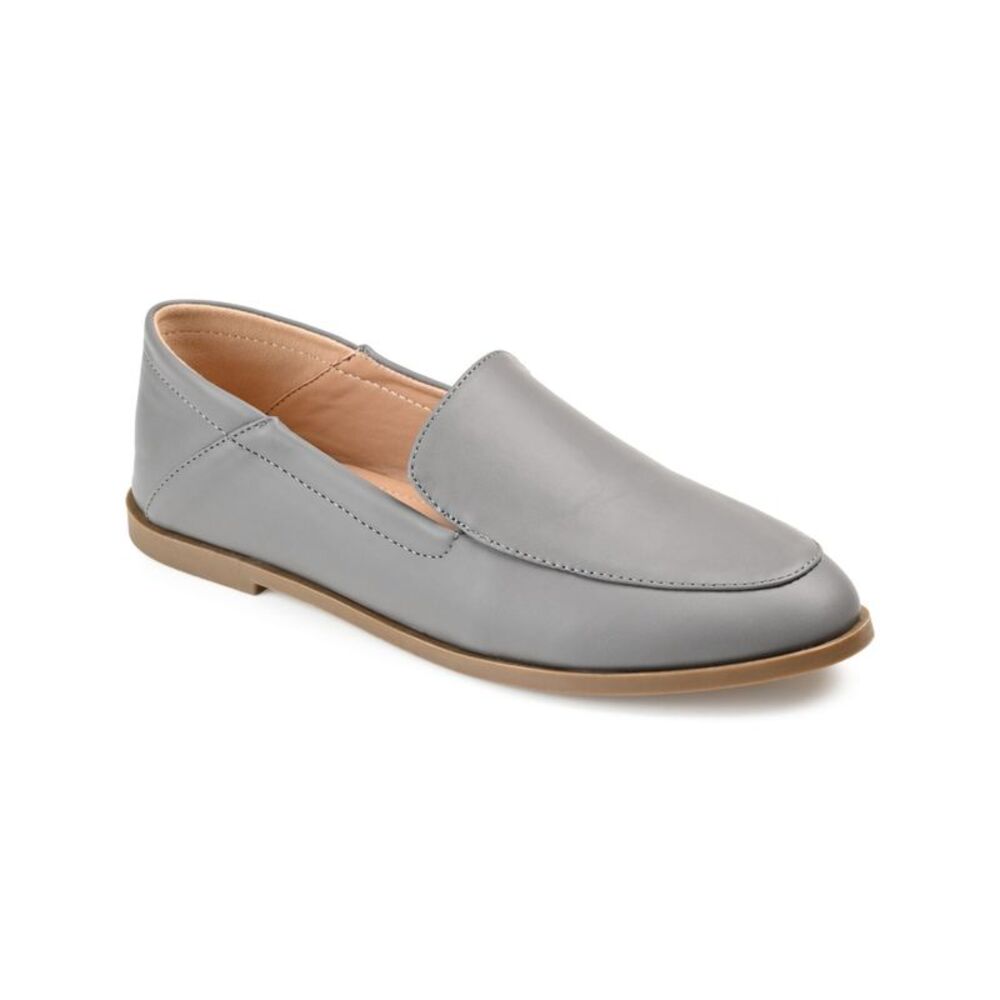 JOURNEE COLLECTION Womens Gray Corinne Almond Toe Slip On Loafers Shoes 9.5